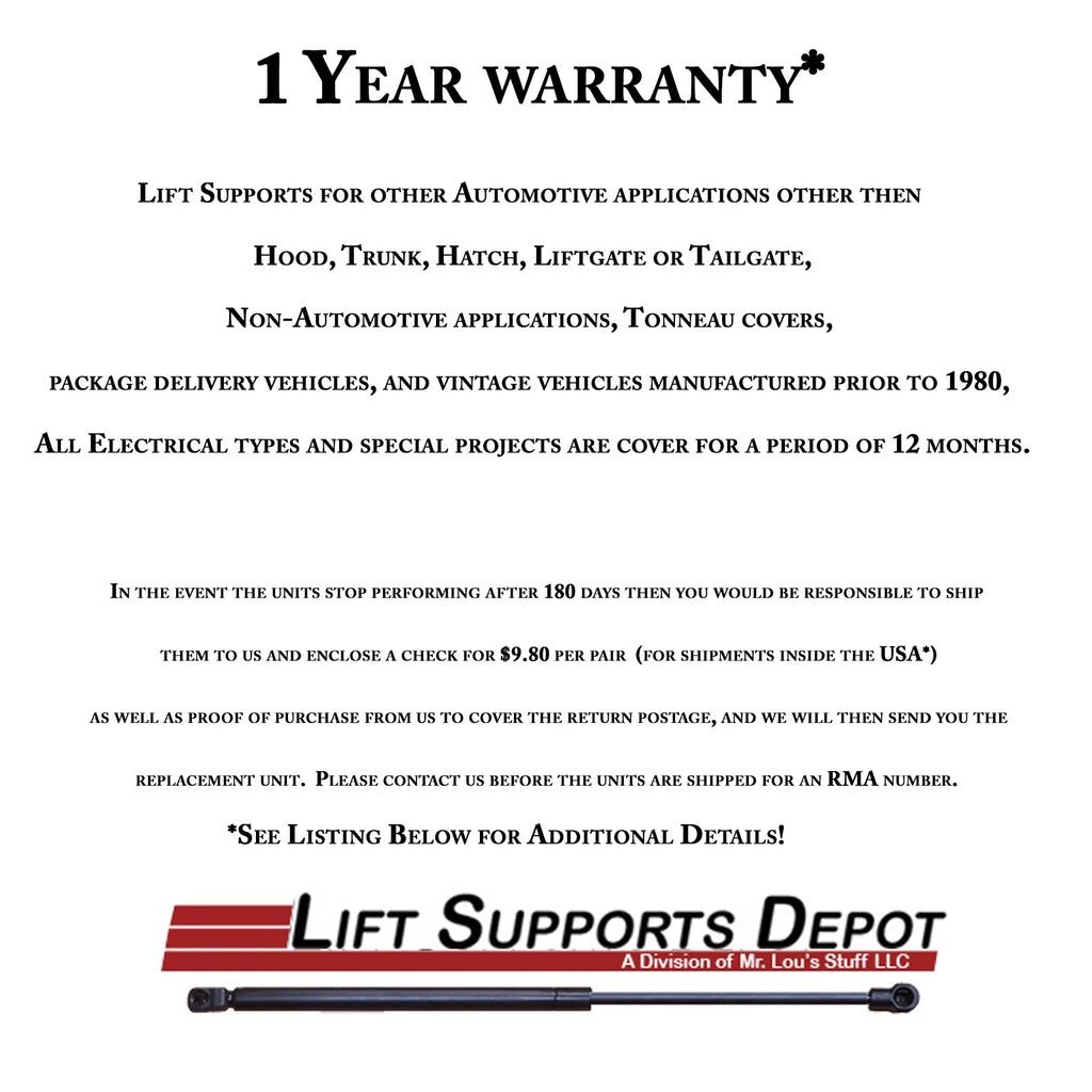Qty 2 10Mm Nylon End Lift Supports 11" Extended 60Lbs. Gas Shock J16977