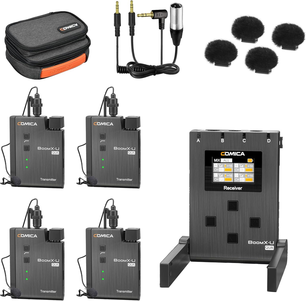 UHF Wireless Lavalier Microphone with 4 Transmitters and 1 Receiver N38007