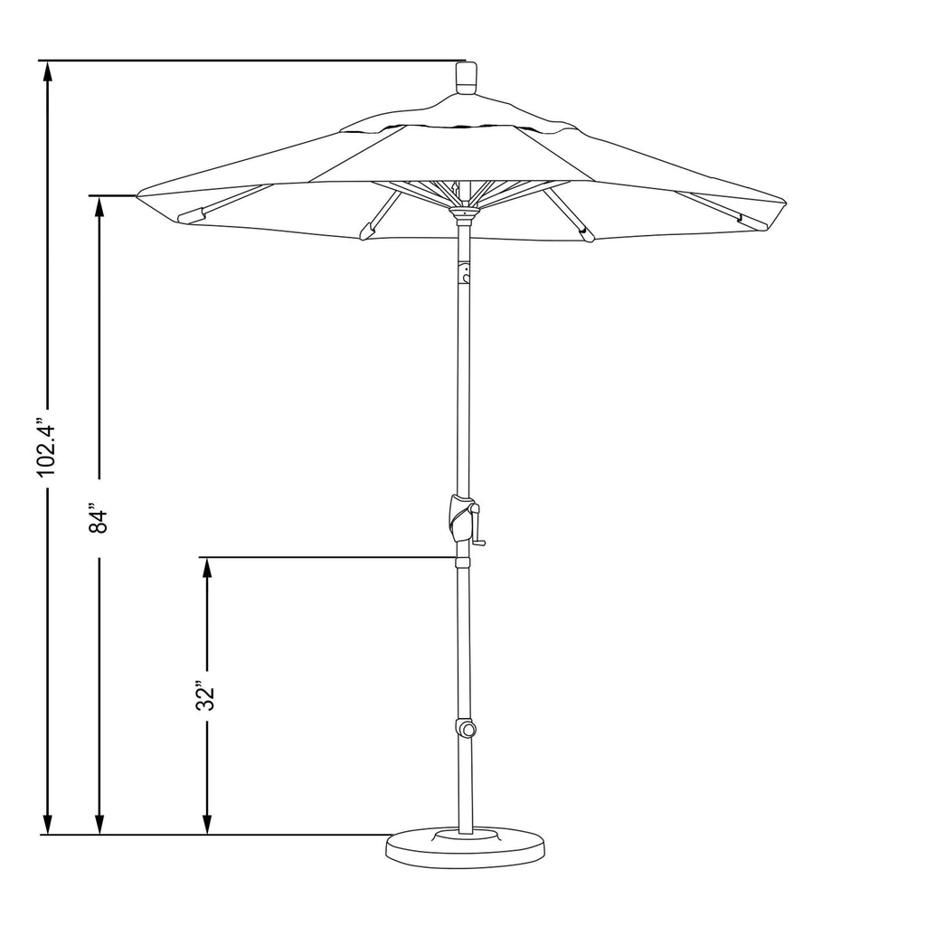7.5 Foot Aluminum Market Umbrella Push Tilt Matte Black D707