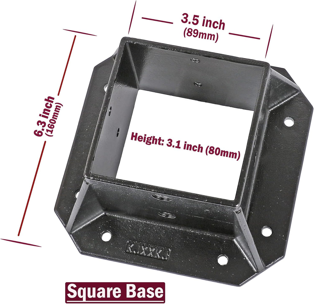 Black Finish 2 Pack Stainless Steel Square Flange Anchor Base with Screws Y435870