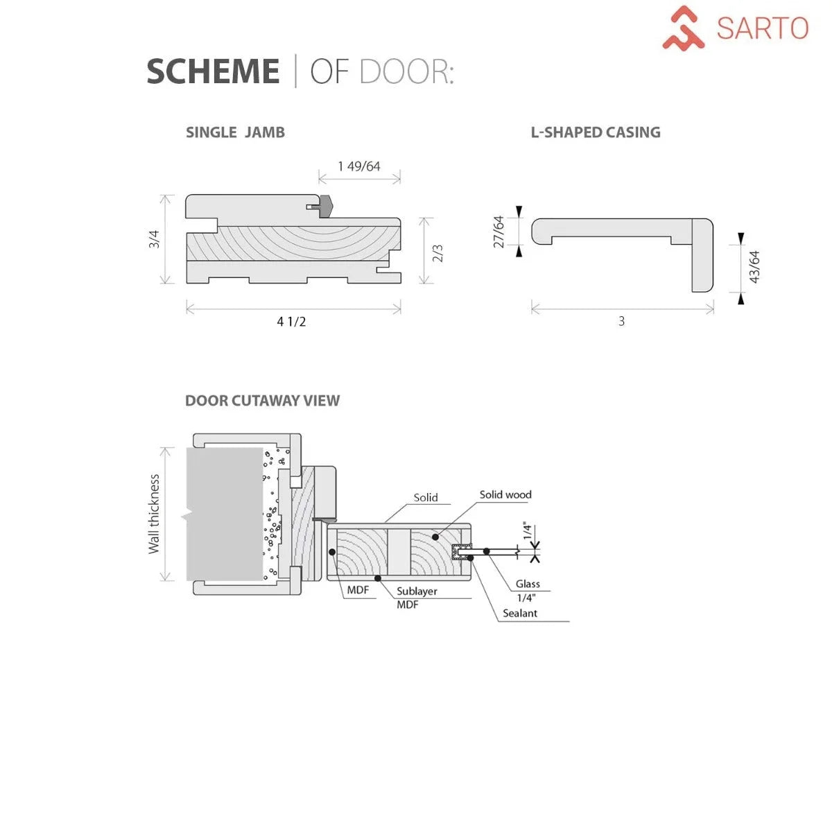 Solid French Double Doors 48 x 96 inches Frosted Glass Wood L391