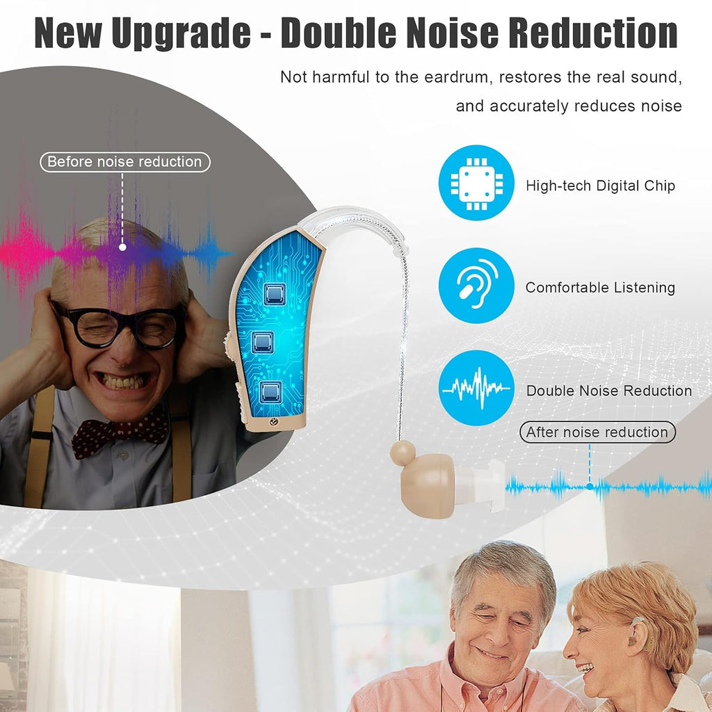 Rechargeable BTE Hearing Amplifier with Volume Control, Set of 2 H959