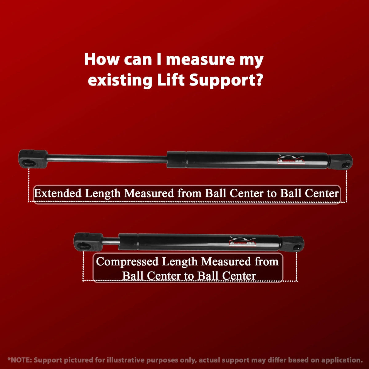 Qty 2 10Mm Nylon End Lift Supports 11" Extended 60Lbs. Gas Shock J16977