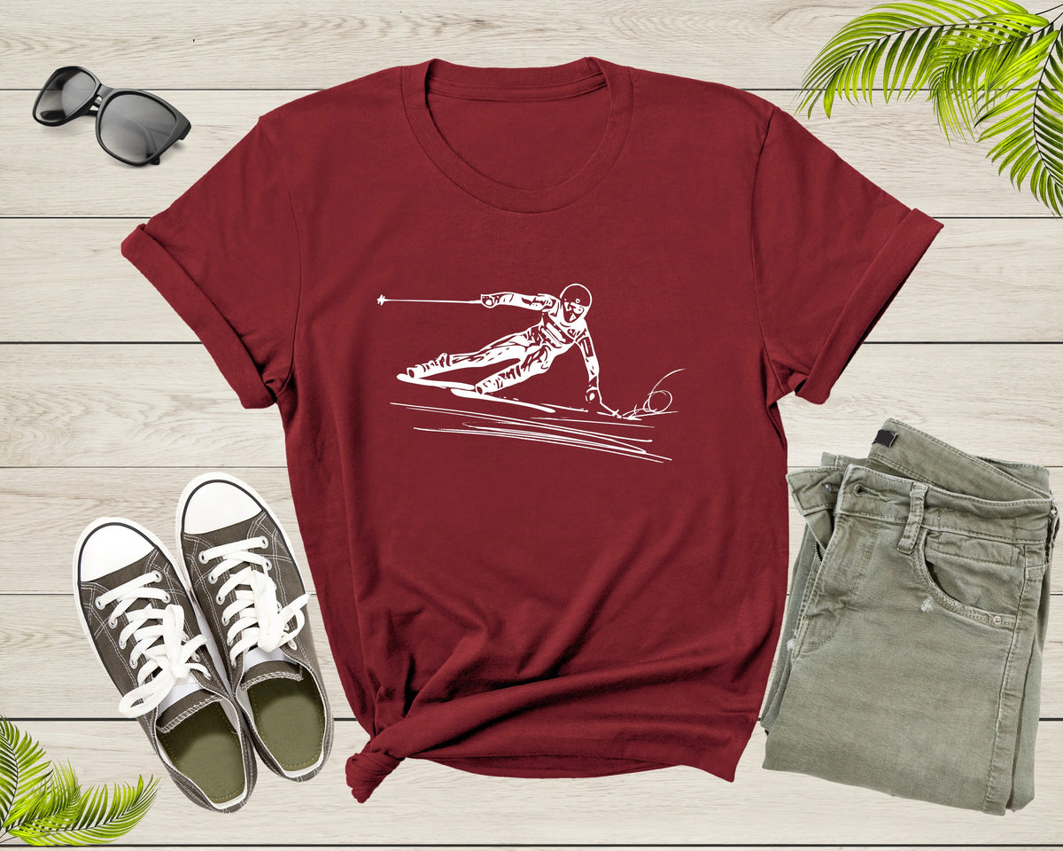 Ski Downhill Slalom Skier T-Shirt E101978