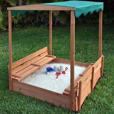 Kids Canopy Cedar Square Sandbox with Cover C616738