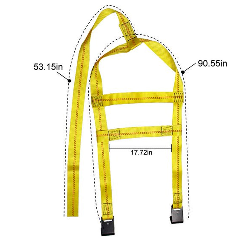 2 Pcs Car Tow Strap Dolly Basket with Flat Hooks 17"-21" Wheel Straps Auto Tire Dolly Wheel Net M53851