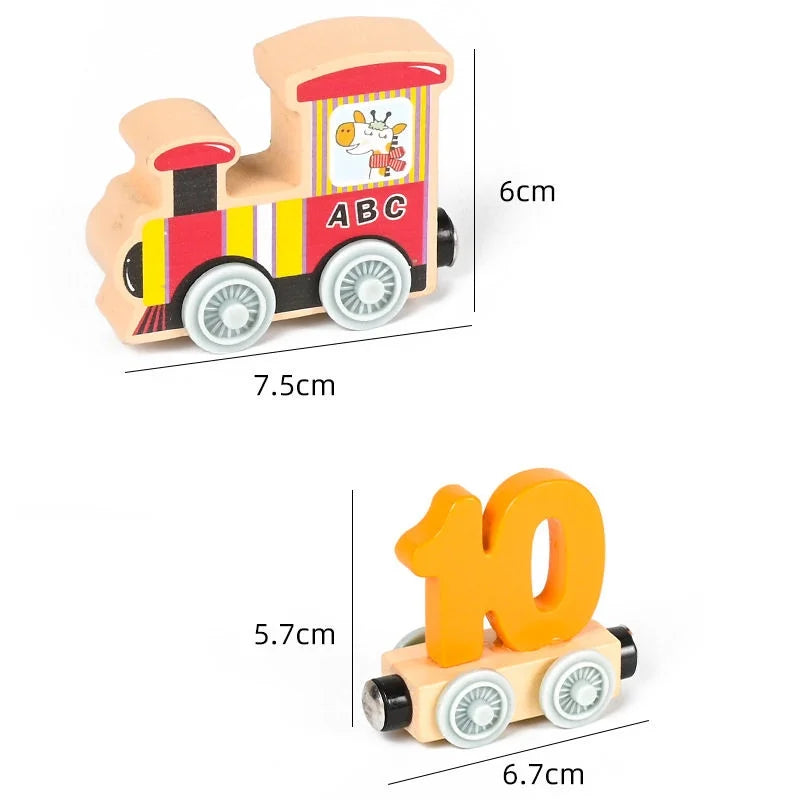 Wooden Magnetic Train Building Blocks Puzzle Toys D795531
