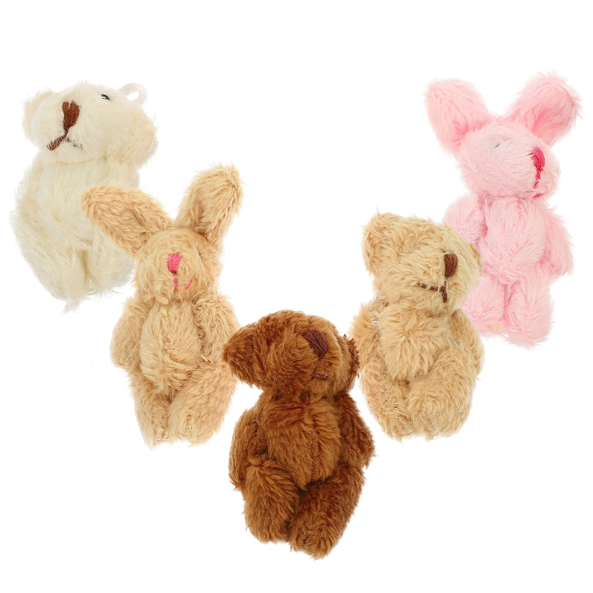 5pcs Miniature Plush Doll Figurines V7552