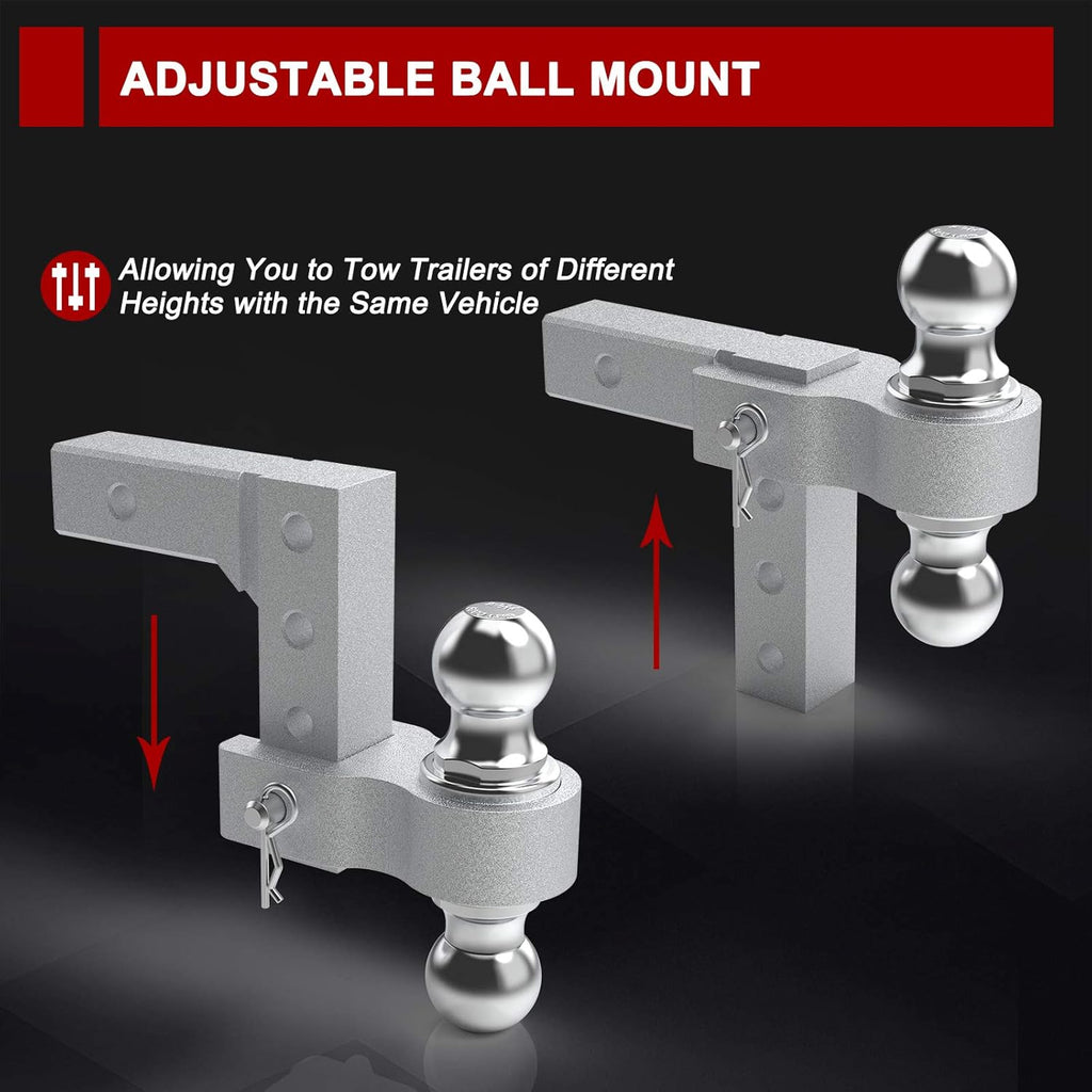 Adjustable Trailer Hitch Dual Ball Mount 5,000 LBS Capacity M82465