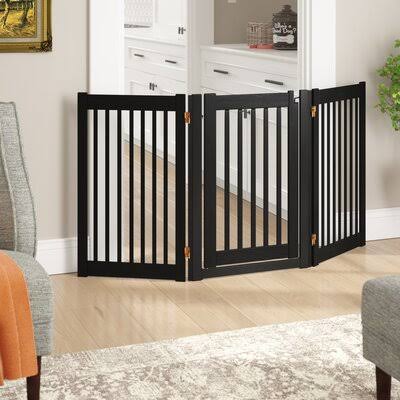 32x22 3 Panel Walk-Through Free Standing Gate Black N13246