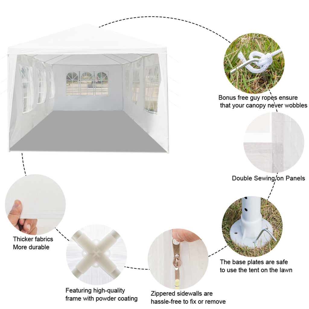 10'x30' Waterproof Canopy Tent with 8 Removable Sidewalls A50107