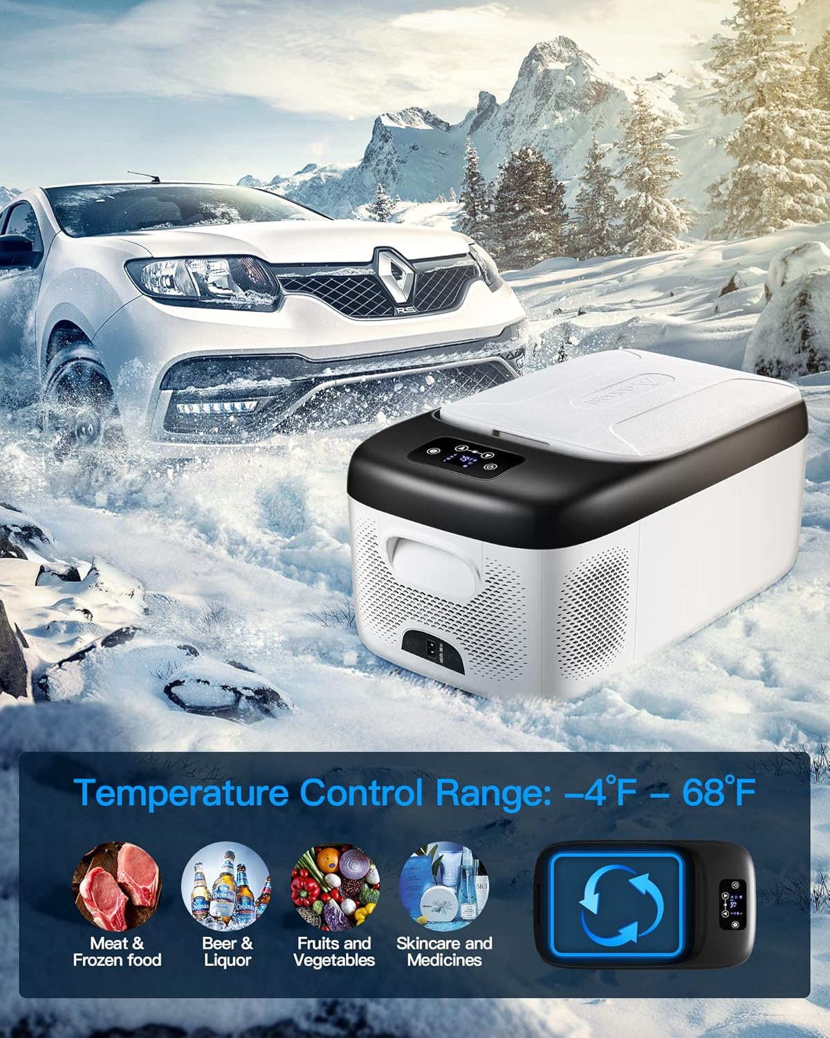 20 Quart Portable Car Refrigerator Freezer with APP Control E56756