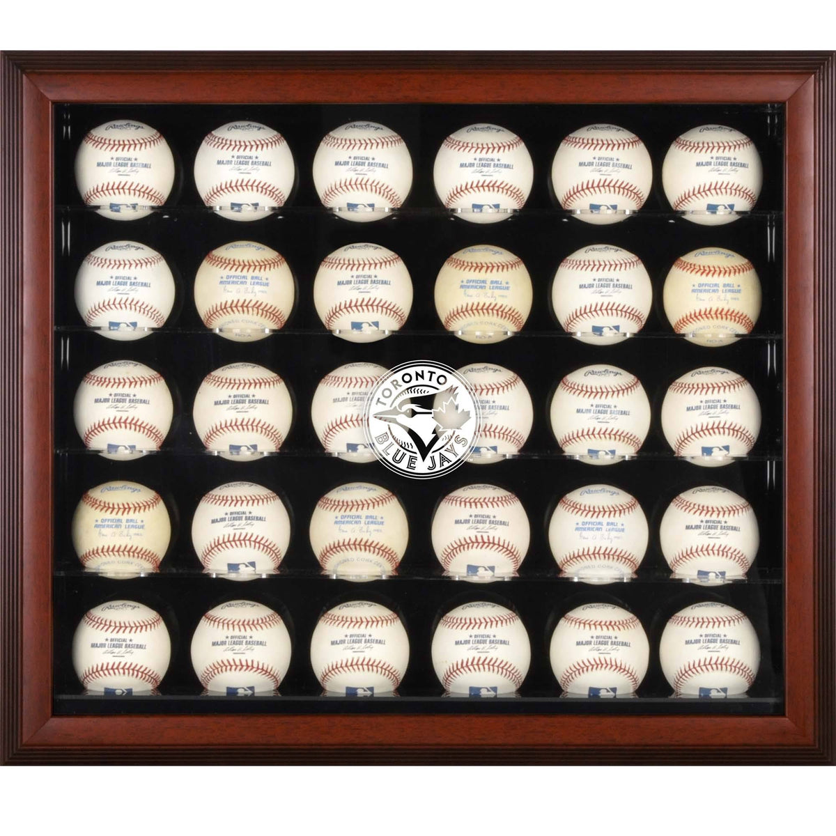 Mahogany Framed 30-Ball Display Case A96841