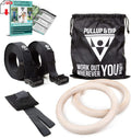 Wooden Gymnastic Rings with Carry Bag W8165