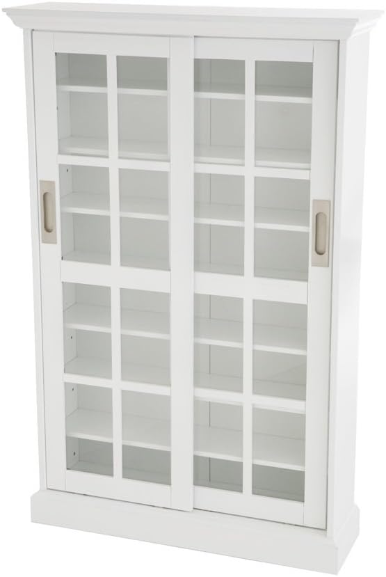 White Sliding Door Display Cabinet B73897