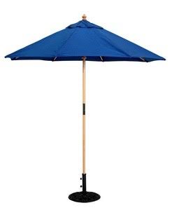 7.5 ft. Dark Wood Cafe Brass Sunbrella Umbrella V4448