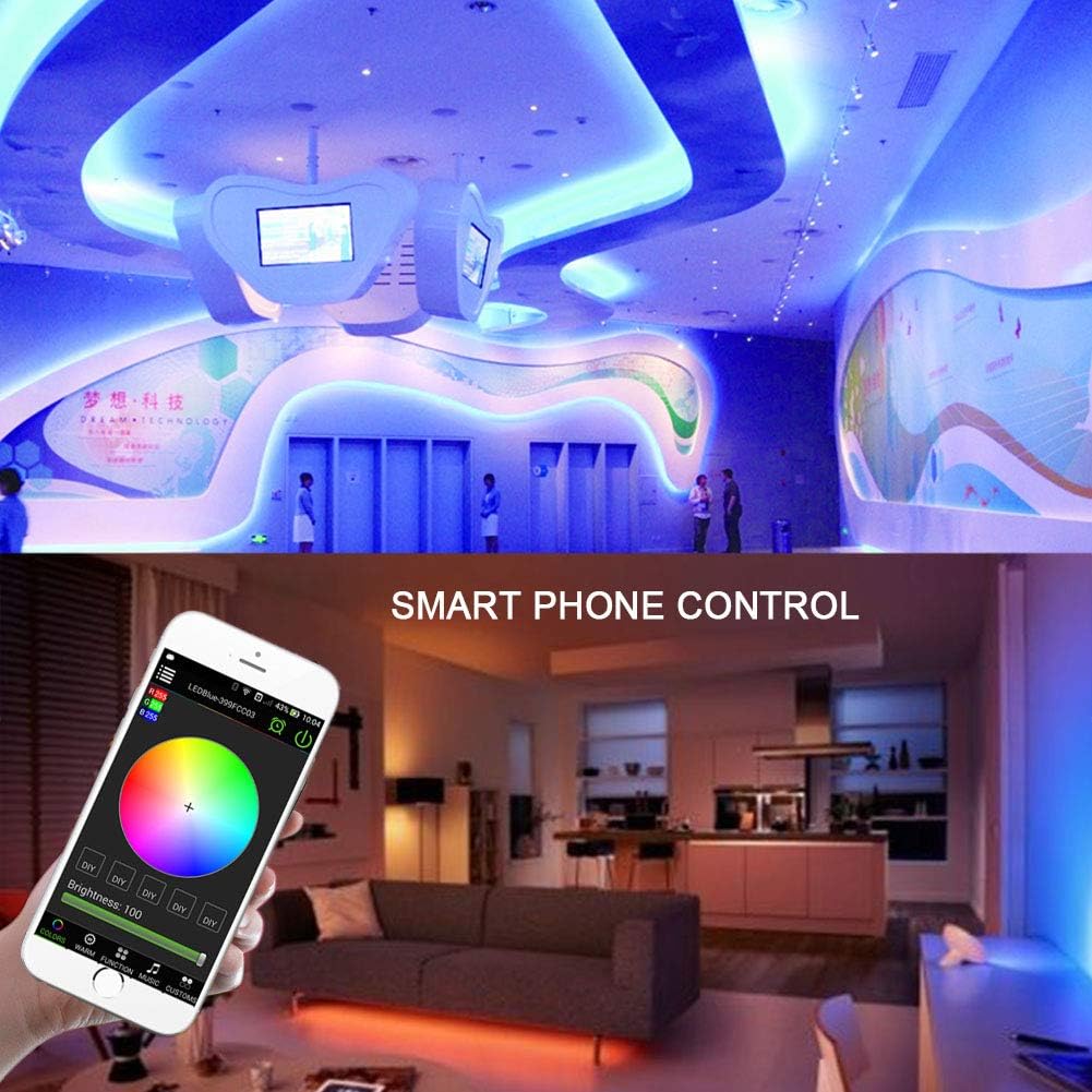 LED Strip Lights with Bluetooth Control RGB Waterproof Rope Light Strip (328ft/100m) R960