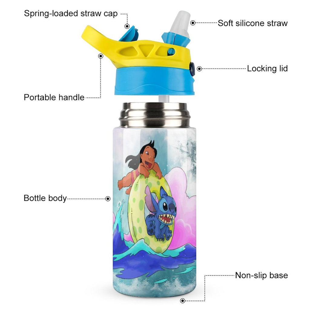 Stainless Steel Vacuum Insulated Water Bottle With Straw D4219