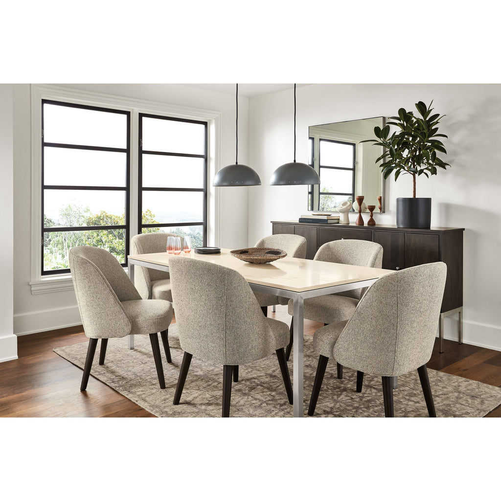 Modern Cora Side Chair in Declan Olive with Charcoal Legs Green Performance Fabric B897106