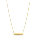 Gold Over Silver Paperclip Bar Pendant Necklace 16"-18" H58213