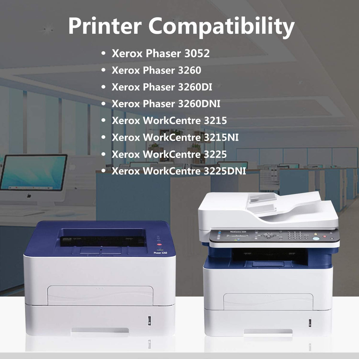 Black Toner Cartridge for Xerox Phaser 3052 3260 WorkCentre 3215 3225 Printer A6322