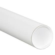 White Mailing Tubes with Caps E44809