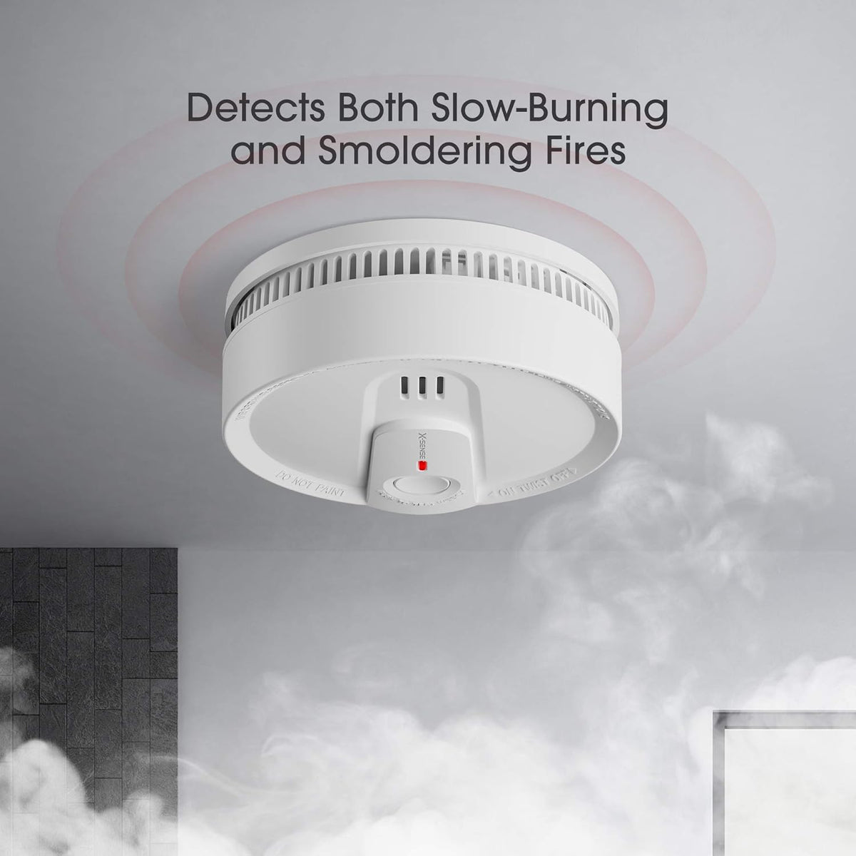 Smoke Detector Alarm, 10-Year Lithium Battery, LED Indicator, Pack of 2 P33582