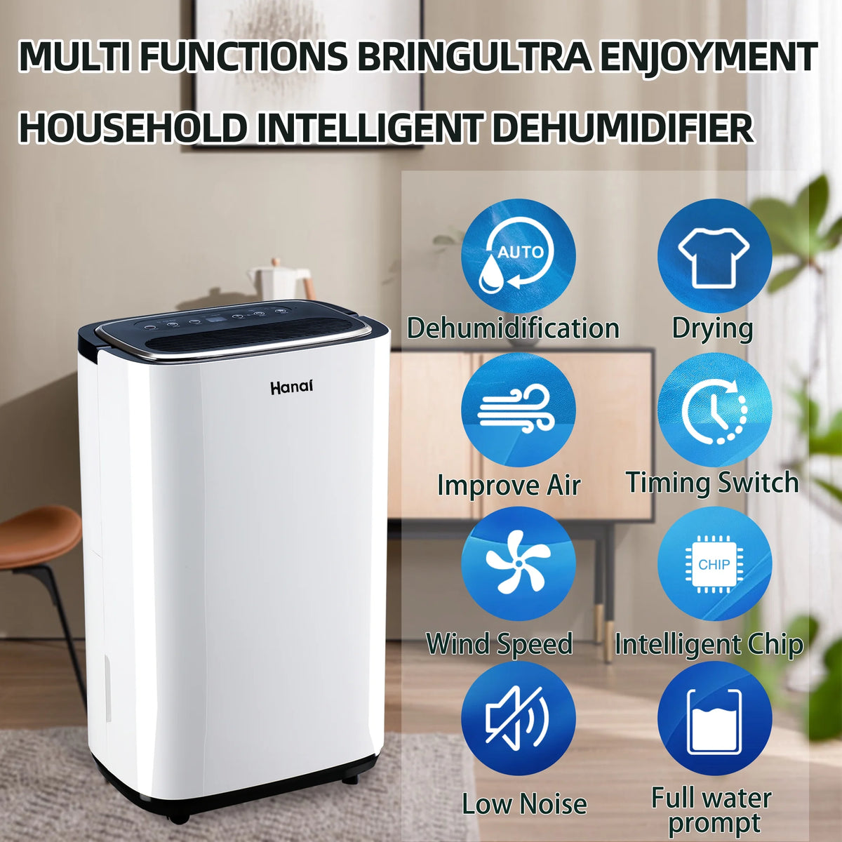 22 Pints Portable Dehumidifier with Drain Hose Y71905