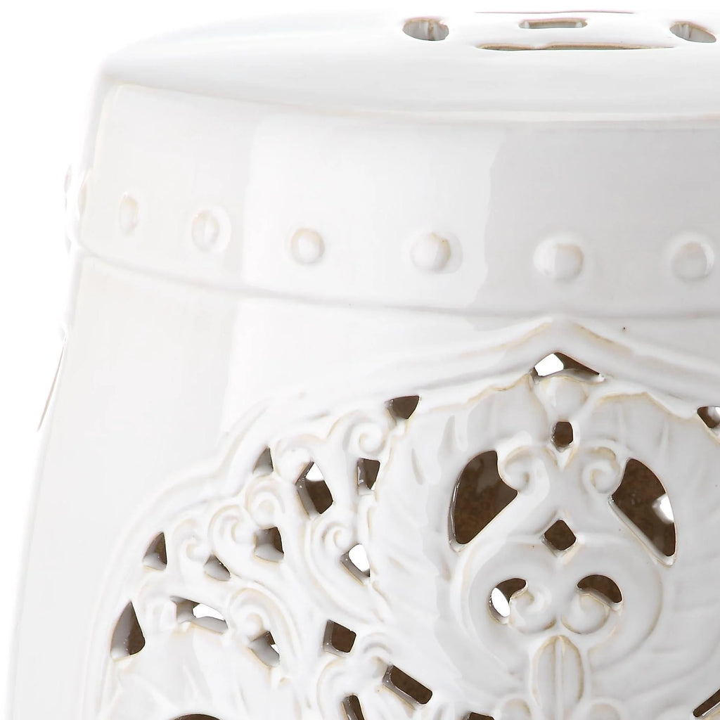 White Patio Stool D614023
