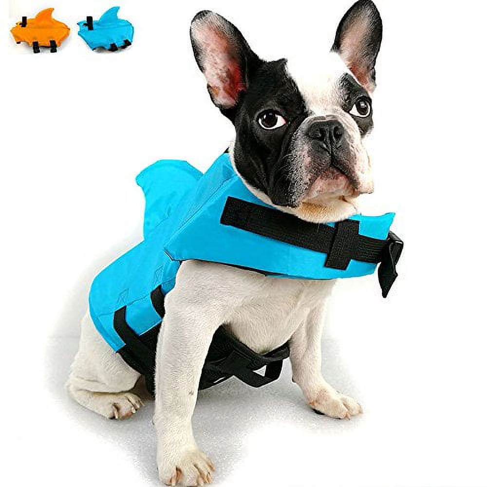 Orange Shark Dog Life Jacket with Adjustable Belt I474