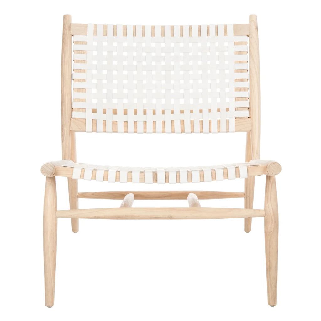 Natural/White Leather Accent Chair Q851511