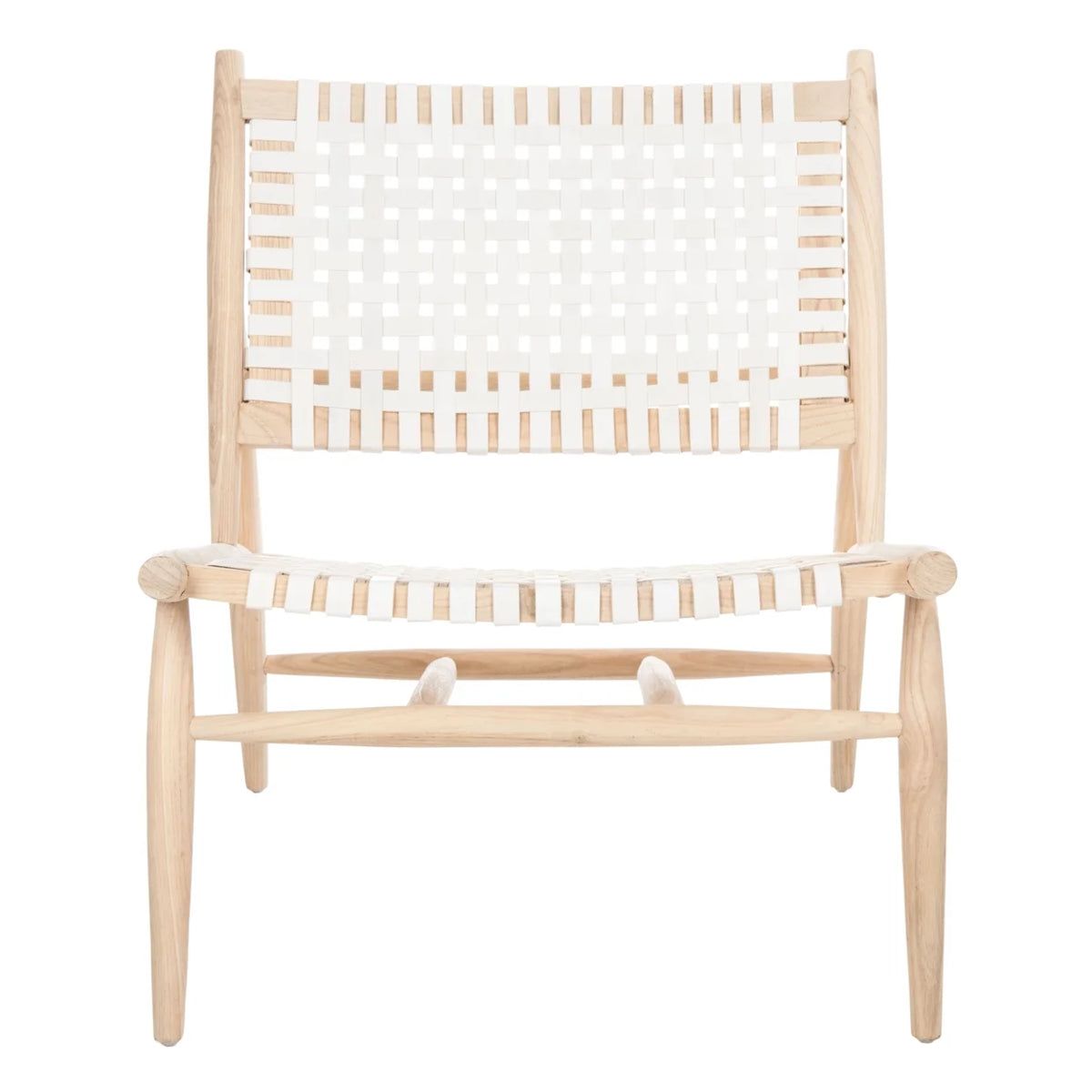 Natural/White Leather Accent Chair Q851511