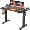63 x 24 Inches Electric Standing Desk with Espresso and Black Top and Black Frame R13180