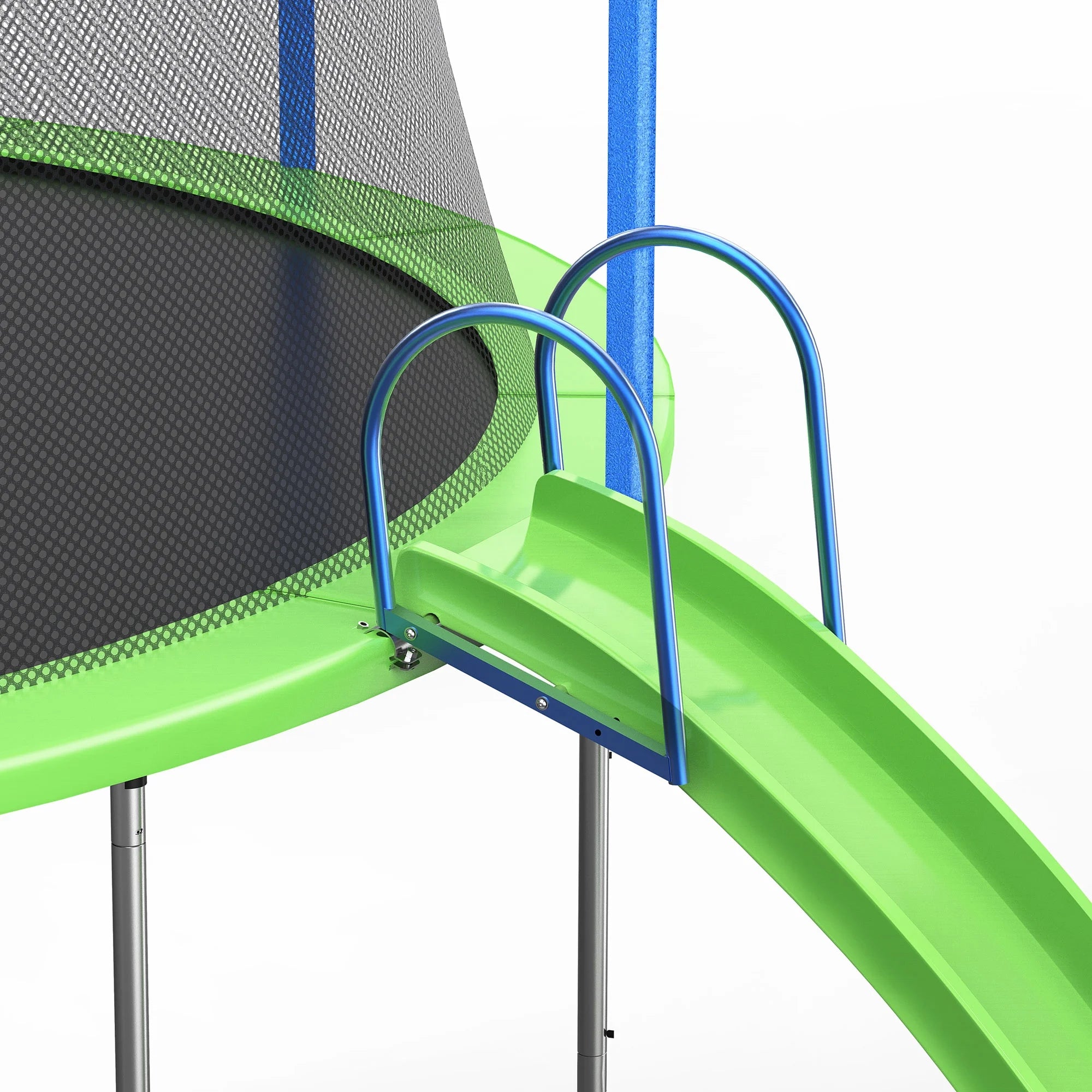 Blue 14FT Trampoline with Basketball Hoop Safety Enclosure Net Z57377