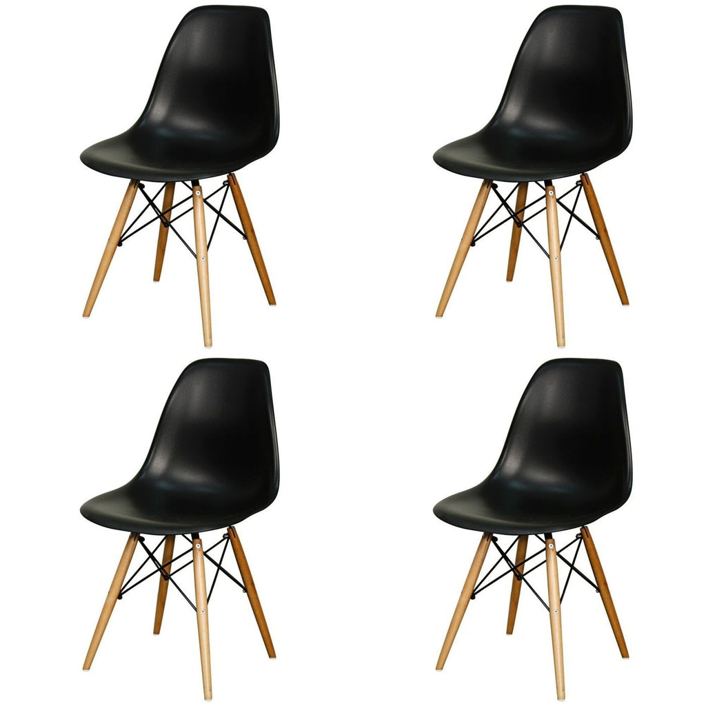 Blue Kids Chair with Wood Legs Set of 4 Y215