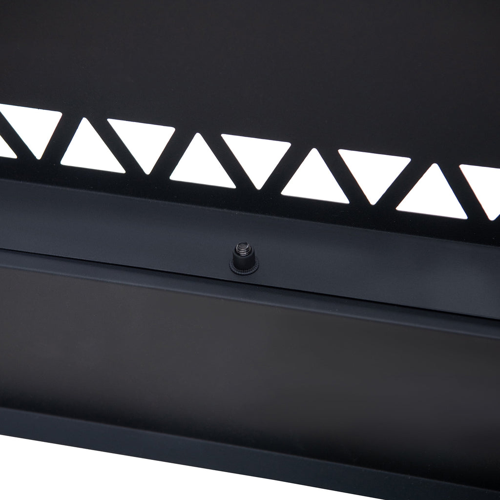Black Hexagonal Smokeless Fire Pit with PVC Cover and Fire Poker D88520