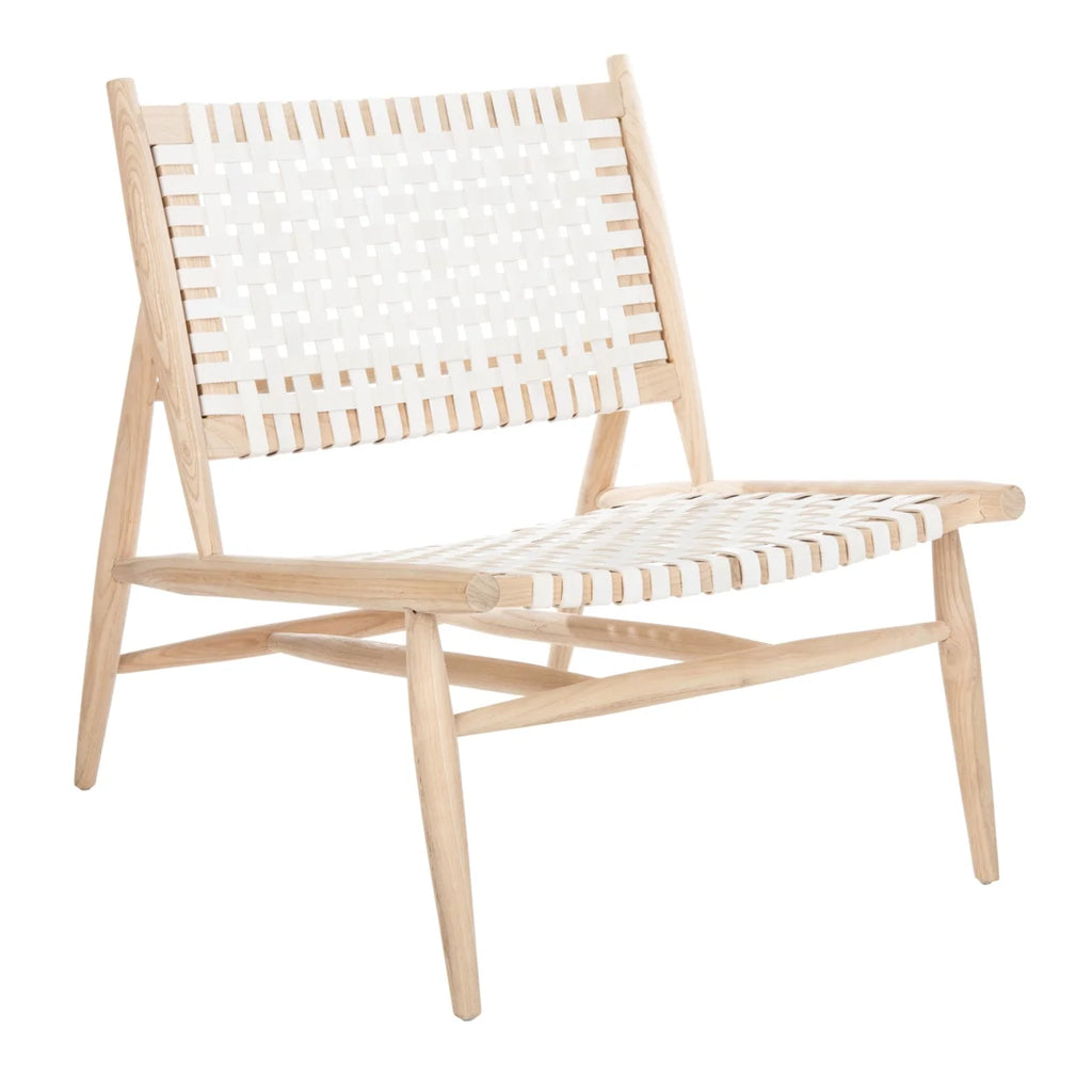 Natural/White Leather Accent Chair Q851511