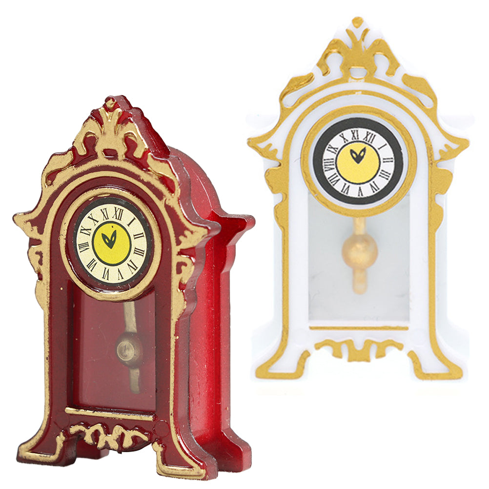 Mini Dollhouse Clock Vintage Resin Decor W631