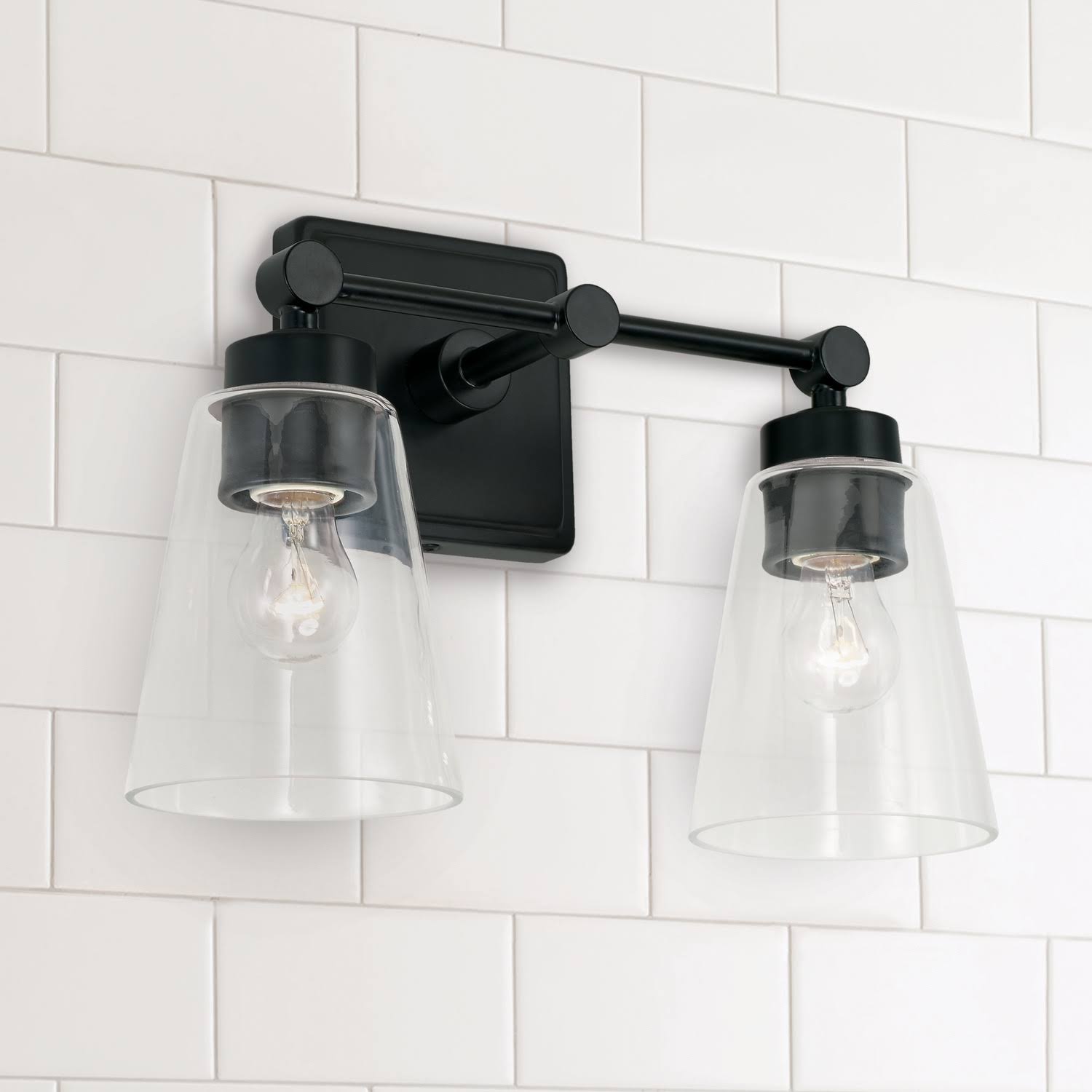 2 Light Vanity Matte Black V64228