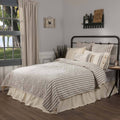 King Gray Ticking Stripe Quilt F969310