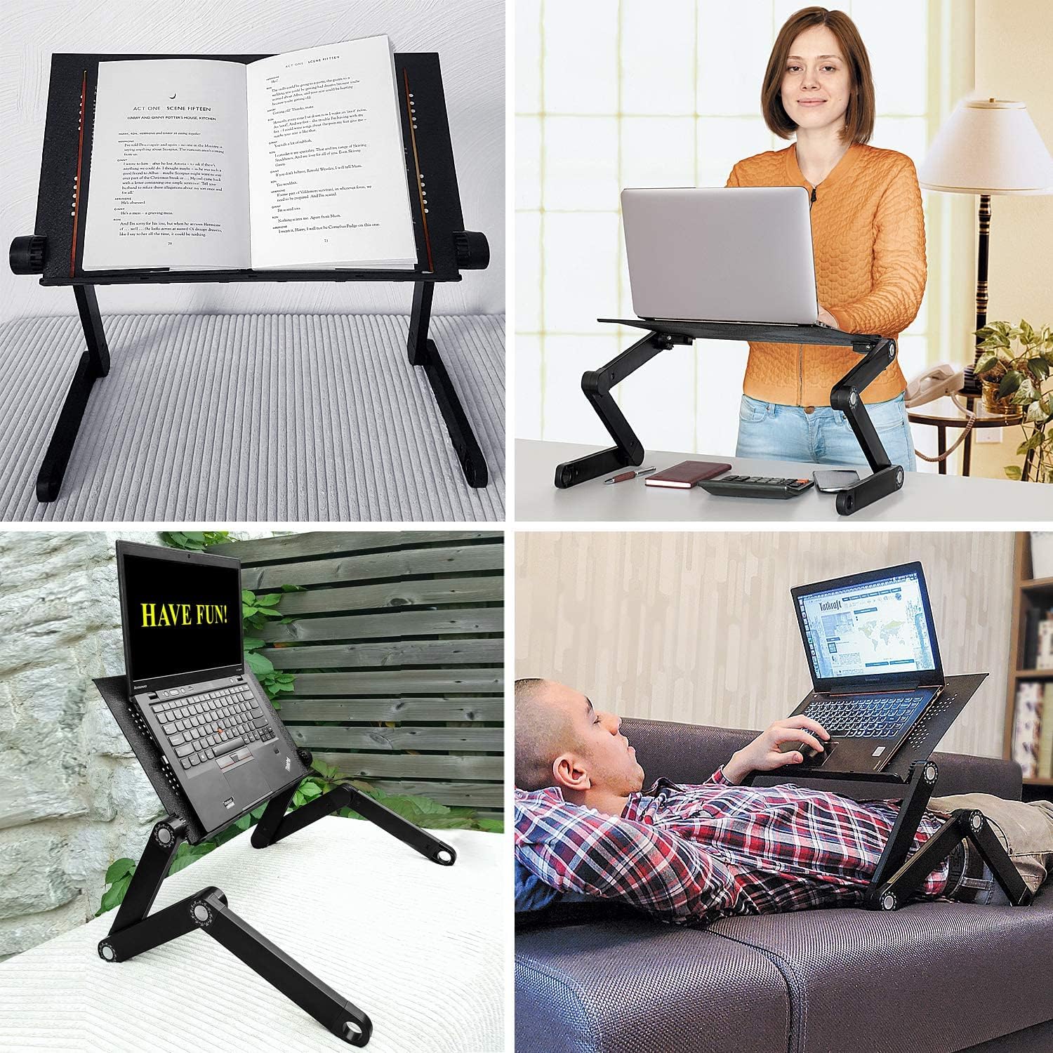 Black Pack of 2 Folding Laptop Table P421459