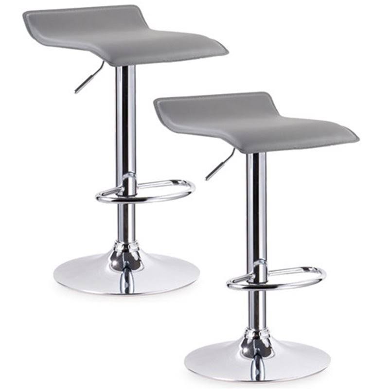 Faux Leather Adjustable Bar Stool Set of 2 K104490