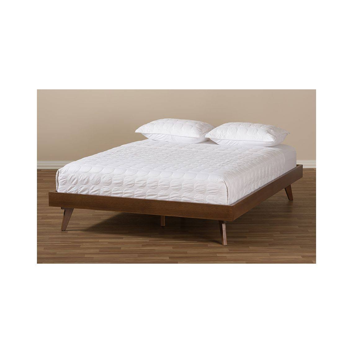 Solid Wood Bed Frame Full / Walnut Brown Y3582
