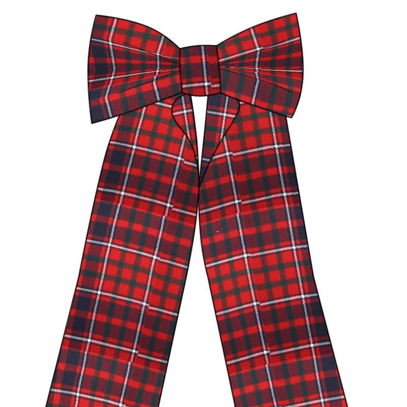 Big Wool Plaid Bow E336