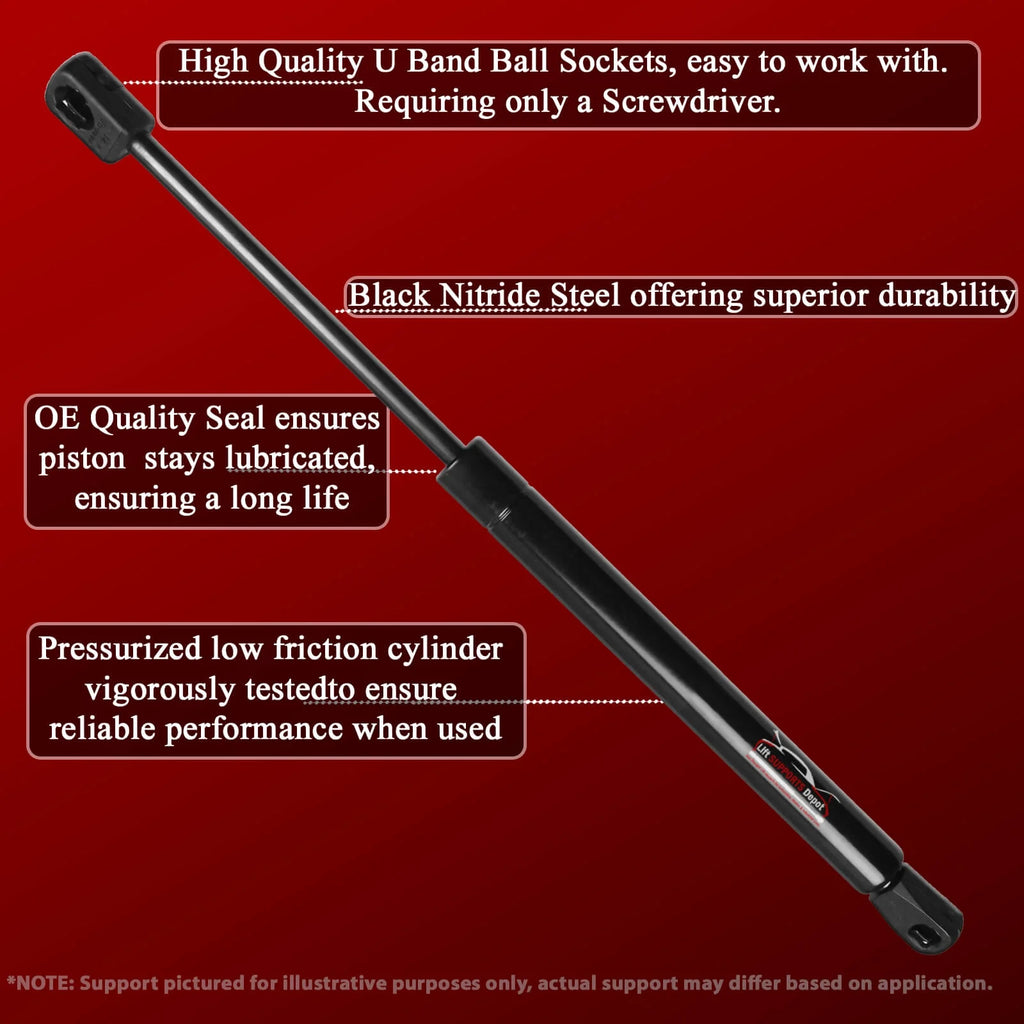 Qty 2 10Mm Nylon End Lift Supports 11" Extended 60Lbs. Gas Shock J16977