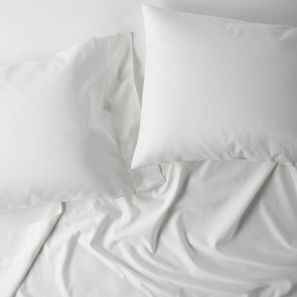 California King 500 Thread Count Washed Supima Sateen Solid Sheet Set White A43116