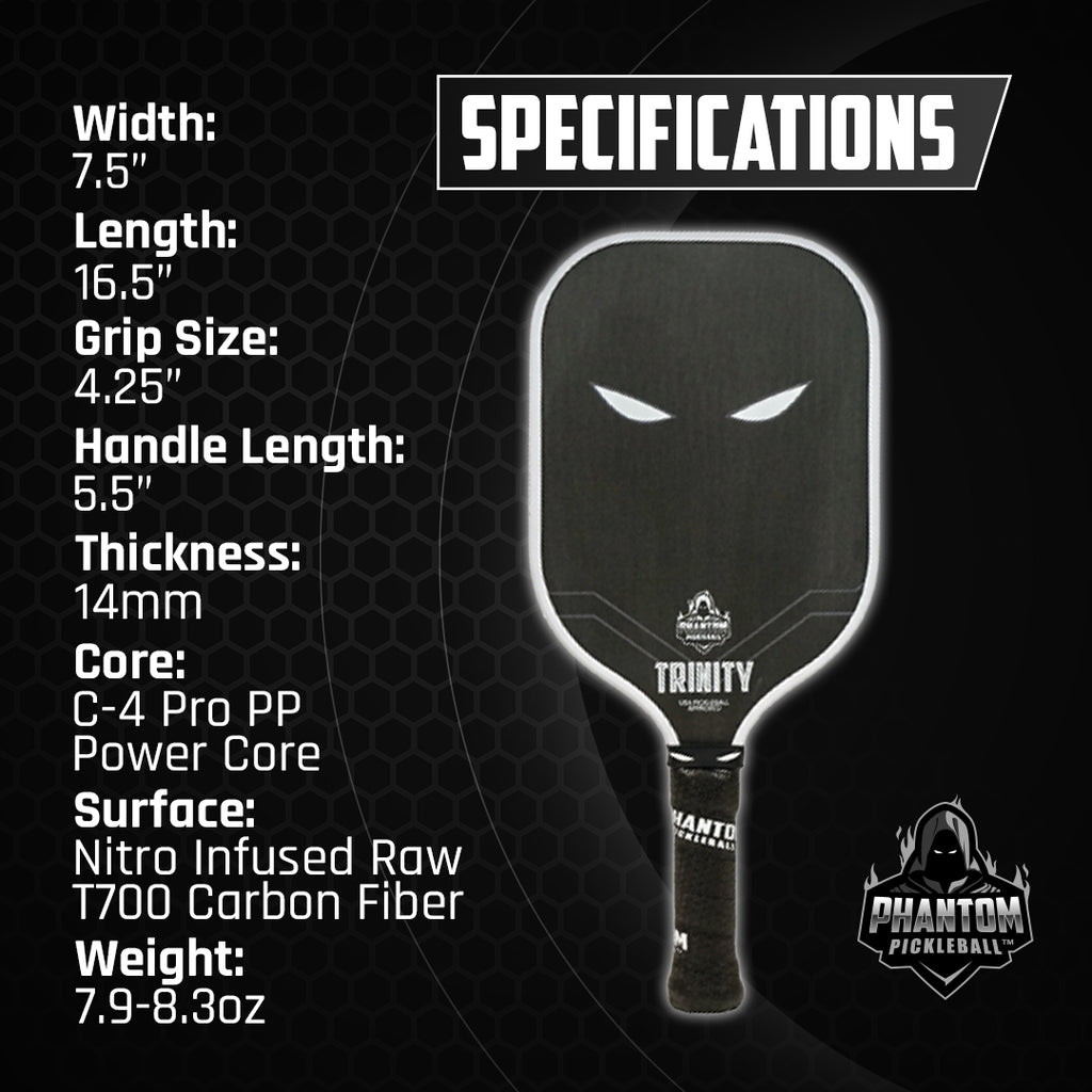 14mm T700 Raw Carbon Fiber Thermoformed Pickleball Paddle with Cover J165