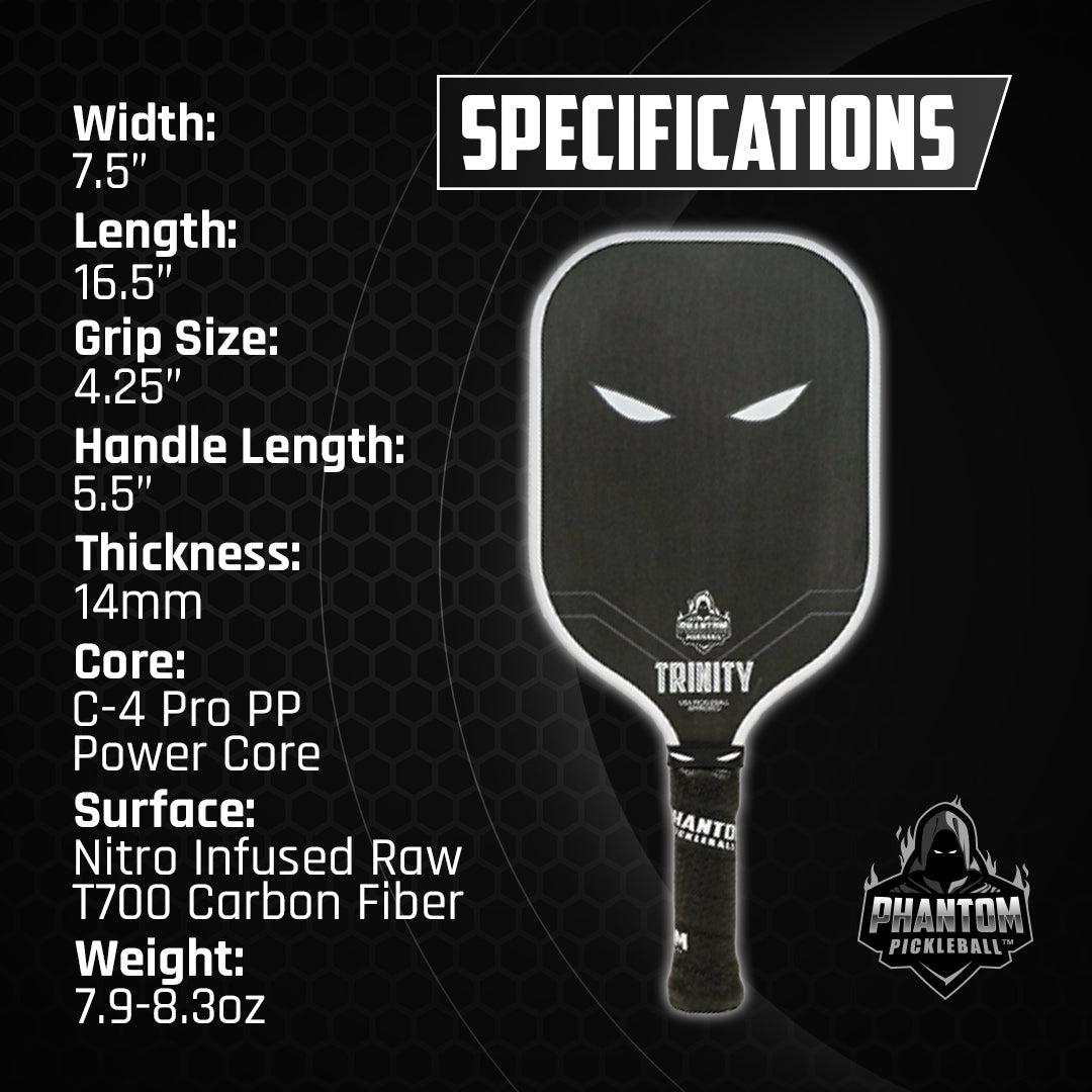 14mm T700 Raw Carbon Fiber Thermoformed Pickleball Paddle with Cover J165