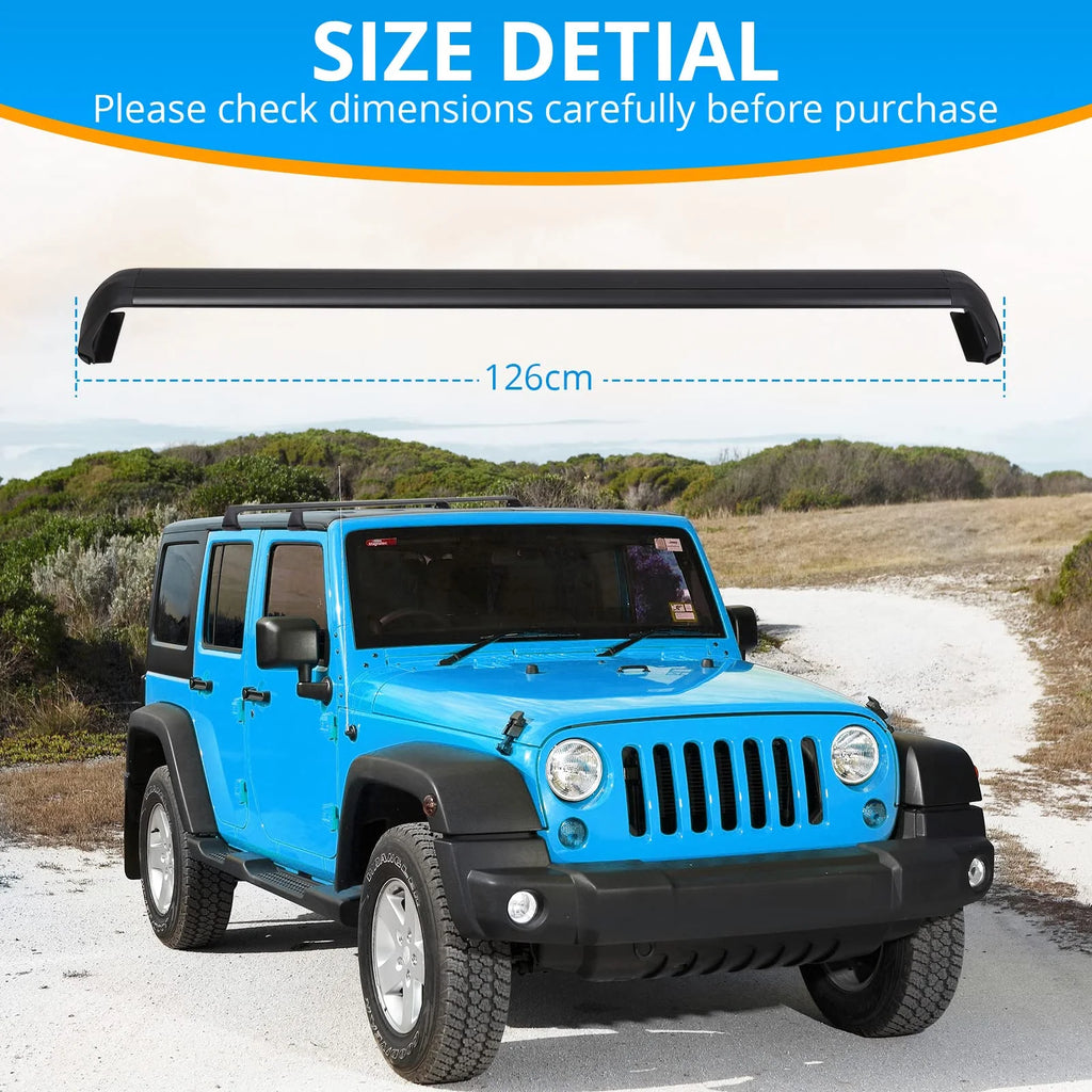 Heavy Duty Steel Roof Rack Cross Bar for Jeep Wrangler JK JL Unlimited B1402