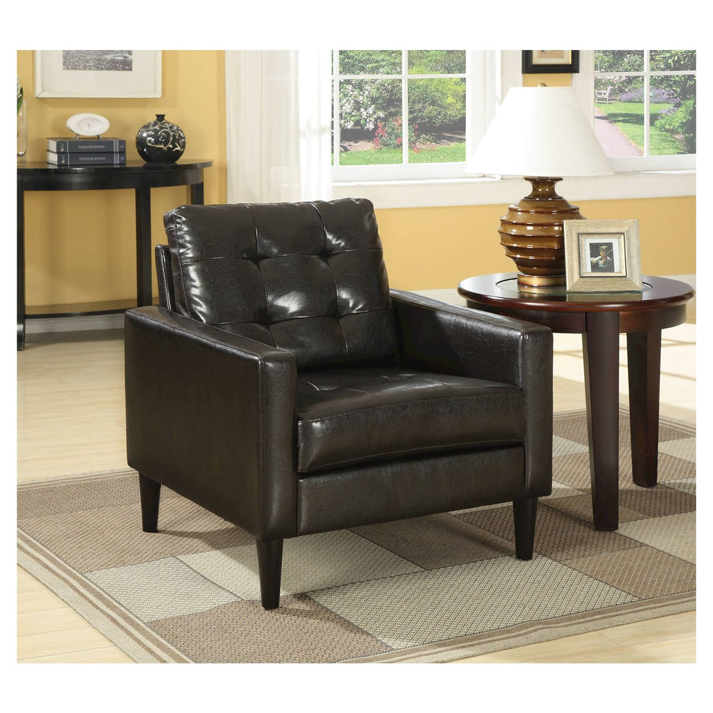 Espresso Brown PU Accent Chair F355284